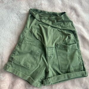 KanCan Olive Women's Cargo Shorts Maternity